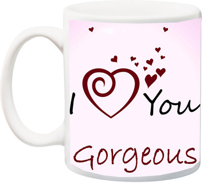 

ME&YOU Gift for Wife/Wifey/Girlfriend On Anniversary Or Valentine's;I Love You Gorgeous Printed Ceramic Mug(325 ml), Multicolor