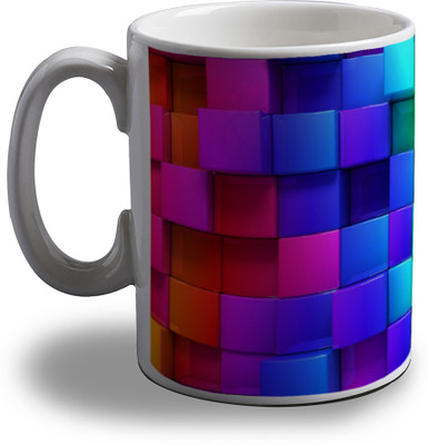 

Artifa Colorful Blocks Porcelain, Ceramic Mug(350 ml), Multicolor