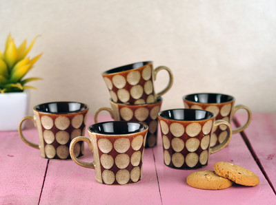 

Buono Casa SWCM614 Porcelain(Brown, Pack of 6)