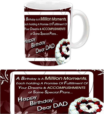 

Raj Laxmi Happy B'day Dad White Ceramic Mug(3.5 ml)