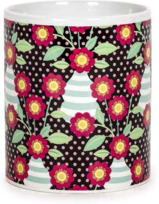 

Chumbak Floral Bunch Ceramic Mug(300 ml), Multicolor