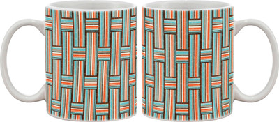 

Artifa Grunge Net Pattern Porcelain, Ceramic Mug(350 ml), Multicolor