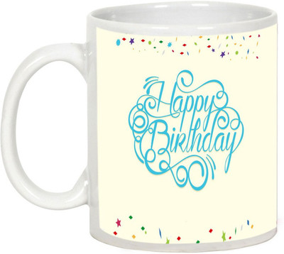 

AllUPrints Happy Birthday Friend Ceramic Mug(325 ml), White