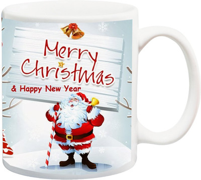 

ME&YOU Gift For Famaly Relative;Merry Christmas And Happy New Year Ceramic Mug(325 ml), Multicolor