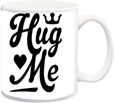 

ME&YOU Gift for Husband/Wife/Girlfriend/Boyfriend/Lover;"Hug Me Black HD printed Ceramic Mug(325 ml), Multicolor