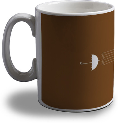

Artifa Umbrella Horizontal Rain Porcelain, Ceramic Mug(350 ml), Multicolor