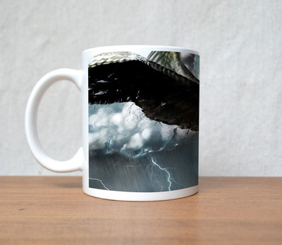 60% OFF on StyBuzz Black Feather Girl Angel Porcelain Coffee Mug(300 ml)