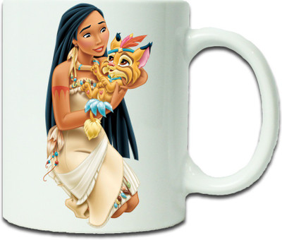 

Maison N Mode Lady With Goat Coffee Ceramic Mug(330 ml), Multicolor