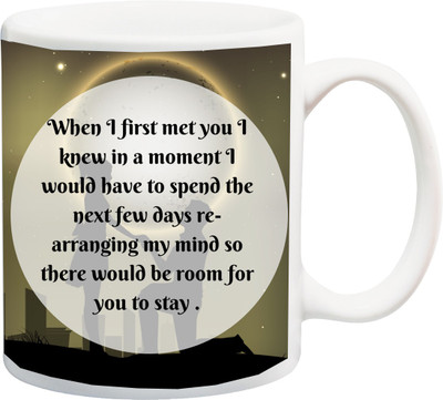 

ME&YOU Valentines Gift For Girlfriend,Boyfriend;When I First Met You Printed Ceramic Mug(325 ml), Multicolor