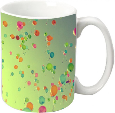 

Maison N Mode Ballons Coffee Ceramic Mug(330 ml), Multicolor