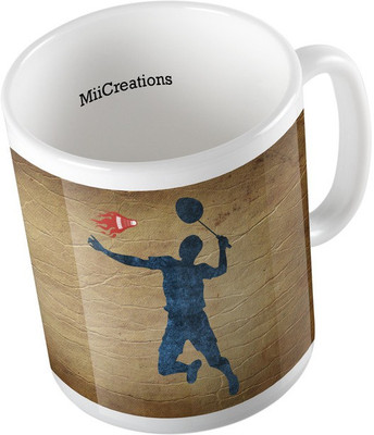 

MiiCreations Printed Play Fast And Smash Hard Ceramic Mug(325 ml), Multicolor
