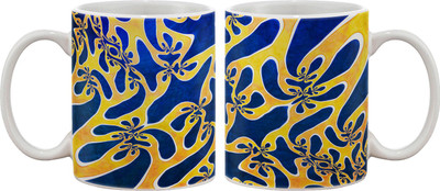 

Artifa Abstract Blue And Yellow Porcelain, Ceramic Mug(350 ml), Multicolor