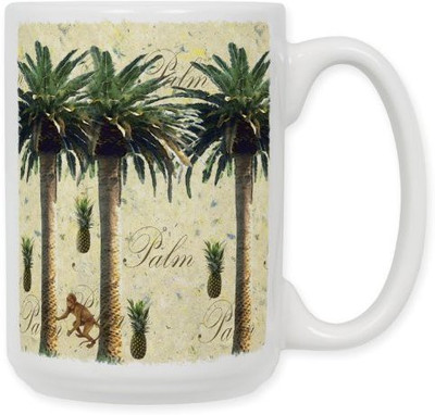 

Art Plates Plates Palm Tree Ceramic Coffee, 15 oz Ceramic Mug(60 ml), Multicolor