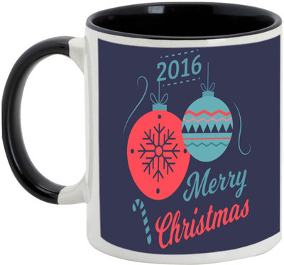 

AllUPrints Merry Christmas 2016 Ceramic Mug(325 ml), Black