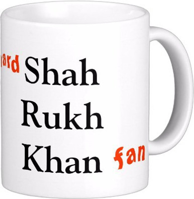 

Exoctic Silver Filmy Bollywood: SRK Fan C002 Ceramic Mug(300 ml), Black;orange;white