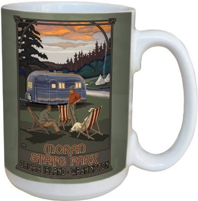 

Tree-Free Greetings Greetings lm43330 Vintage Moran State Park Camping by Paul A. Lanquist Ceramic with Full-Sized Handle, 15-Ounce, Multicolored Ceramic Mug(60 ml), Multicolor