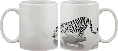 

Artifa Tiger Drinking Water Porcelain, Ceramic Mug(350 ml), Multicolor