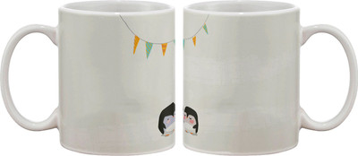 

Artifa Two Penguins Porcelain, Ceramic Mug(350 ml), Multicolor