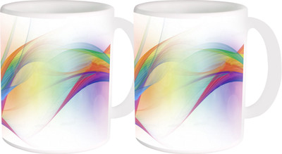 

Heyworlds gifts for gradient design 01 Ceramic Mug(325 ml, Pack of 2), Multicolor