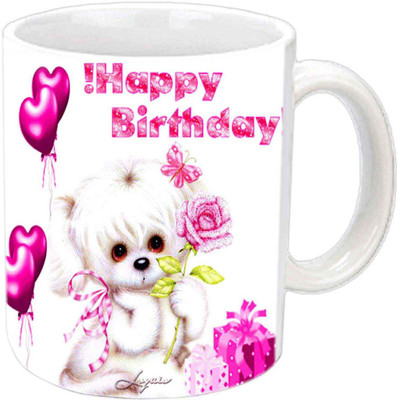 

Raj Laxmi cute puppy b'day white Ceramic Mug(350 ml)