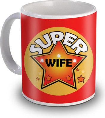 

SKY TRENDS Super Wife Gifts For Valentine's Ceramic Mug(350 ml), White