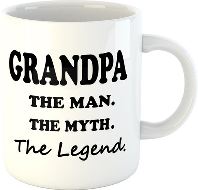 

Deeher Gifts Grandpa- The Man The Myth The Legend Ceramic Mug(350 ml), Black;white