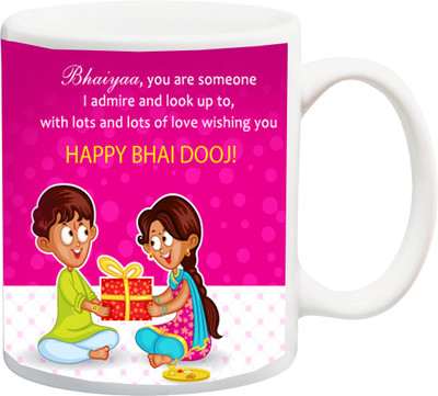 

ME&YOU Gift For Sister on Bhaidiooj Ceramic Mug(325 ml), Pink