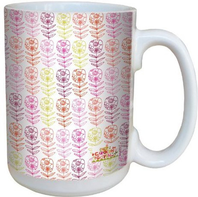 

Tree-Free Greetings Greetings lm43517 Colorful Meadow Repeat by Carolyn Gavin Ceramic with Full-Sized Handle, 15-Ounce Ceramic Mug(60 ml), Multicolor