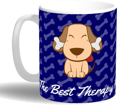 

PRINT OPERA The Best Therapy has Fur and Four Legs Ceramic Mug(330 ml), Multicolor