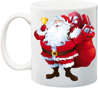 

ME&YOU Christmas Gift for Kids/Children;Santa Claus Printed Ceramic Mug(325 ml), Multicolor
