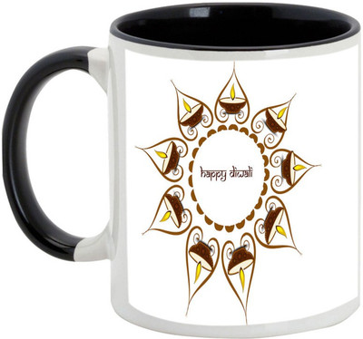 

AllUPrints Gifts For Diwali - Celebrate Deepawali Like Never Before Ceramic Mug(325 ml), Black
