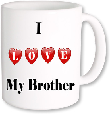 

PhotogiftsIndia I Love My Brother Ceramic Mug(325 ml), Multicolor