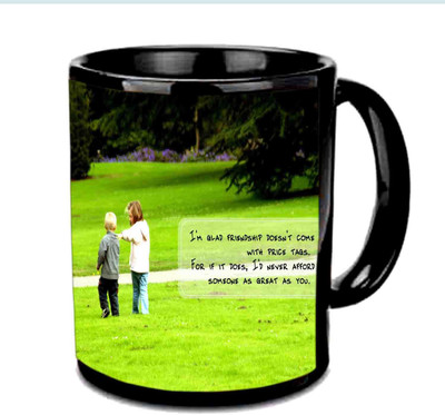 

Raj Laxmi Friends Forever With Heavy Words Black Ceramic Ceramic Mug(3.5 ml)