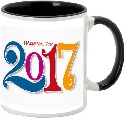 

AllUPrints Happy New Year 2017 Black Ceramic Mug(325 ml)