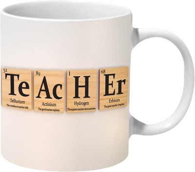 

Mooch Wale Teacher Fold Down Ceramic Mug(325 ml), Multicolor