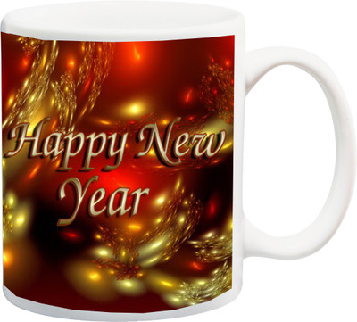 

ME&YOU Happy New Year Beautiful 3D Print Ceramic Mug(325 ml), Multicolor