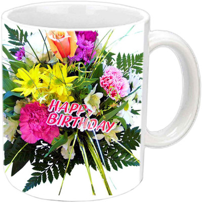 

Raj Laxmi b'day flower white Ceramic Mug(350 ml)