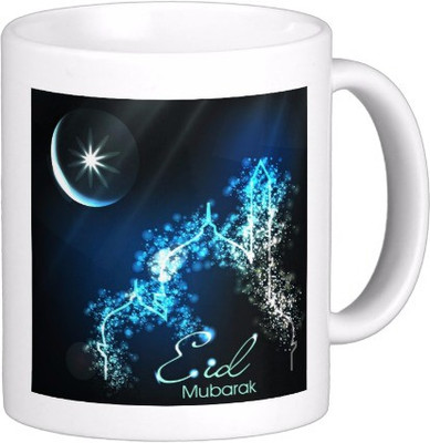 

Exoctic Silver Eid Mubarak AB005 Ceramic Mug(300 ml), Multicolor