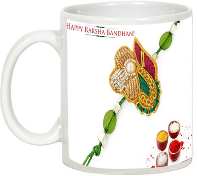 

AllUPrints Rakhi Gifts - Happy Rakshabandhan To All Ceramic Mug(325 ml), White