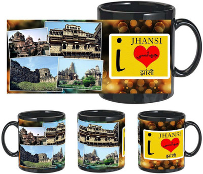 

Snapgalaxy I Love Jhansi in Black Ceramic Mug(320 ml), Multicolor