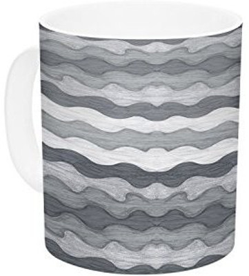 

Kess InHouse InHouse Empire Ruhl 51 Shades of Gray Gray White Ceramic Coffee, 11 oz, Multicolor Ceramic Mug(60 ml)