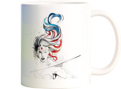 

Rangeele Inkers Woner Women Color Action Ceramic Mug(300 ml), Multicolor