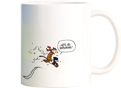 

Rangeele Inkers Calvin and Hobbes Exploring Ceramic Mug(300 ml), Multicolor