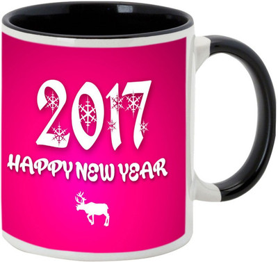 

AllUPrints Wishing Everybody Happy New Year Black Ceramic Mug(325 ml)
