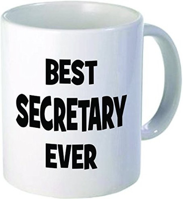 

Rikki Knight Knight Best Secretary Ever Ceramic Coffee, 11-Ounce, White Ceramic Mug(60 ml), Multicolor