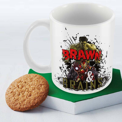

Posterboy Brawn & Brains - Avengers Officially Licensed (Pack Of 1) Ceramic Mug(350 ml), Multicolor