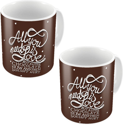 

Kaarigar Little India Brown Designer Romantic Print Coffees Pair 751 Ceramic Mug(300 ml, Pack of 2)