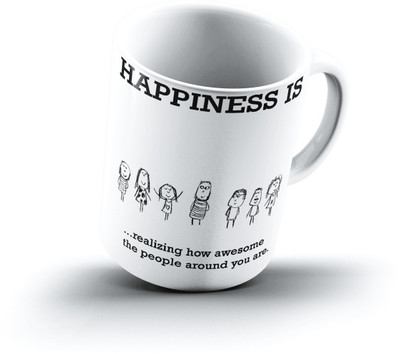 Ucard Happiness Is2175 Bone China, Ceramic, Porcelain Mug(325 ml)