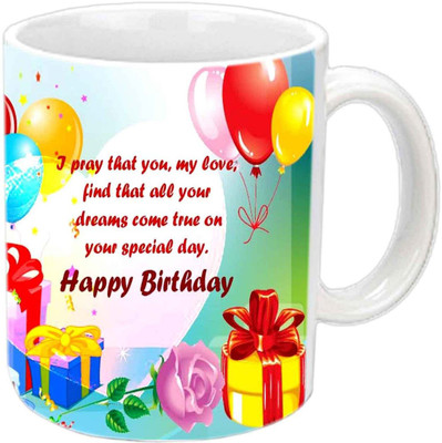 

Raj Laxmi b'day gifts lovers b'day white mug Ceramic Mug(350 ml)