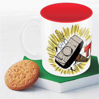 

Marvel Comics Thor hammer Officially Licensed Ceramic Mug(350 ml), Multicolor